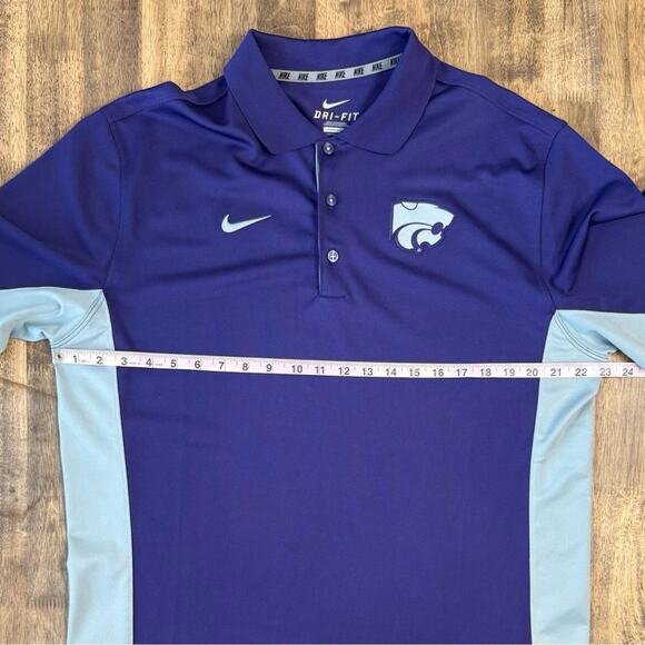 Kansas K-State Wildcats Nike Dri-Fit Embroidered Polo Shirt Purple Unisex Large - Picture 6 of 9